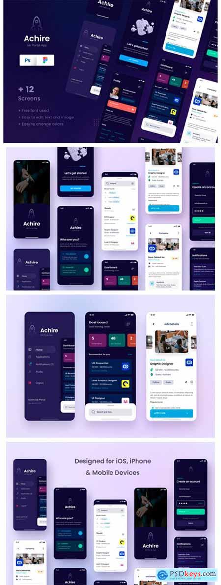 Achire - Job Portal IOS App Design 5632241