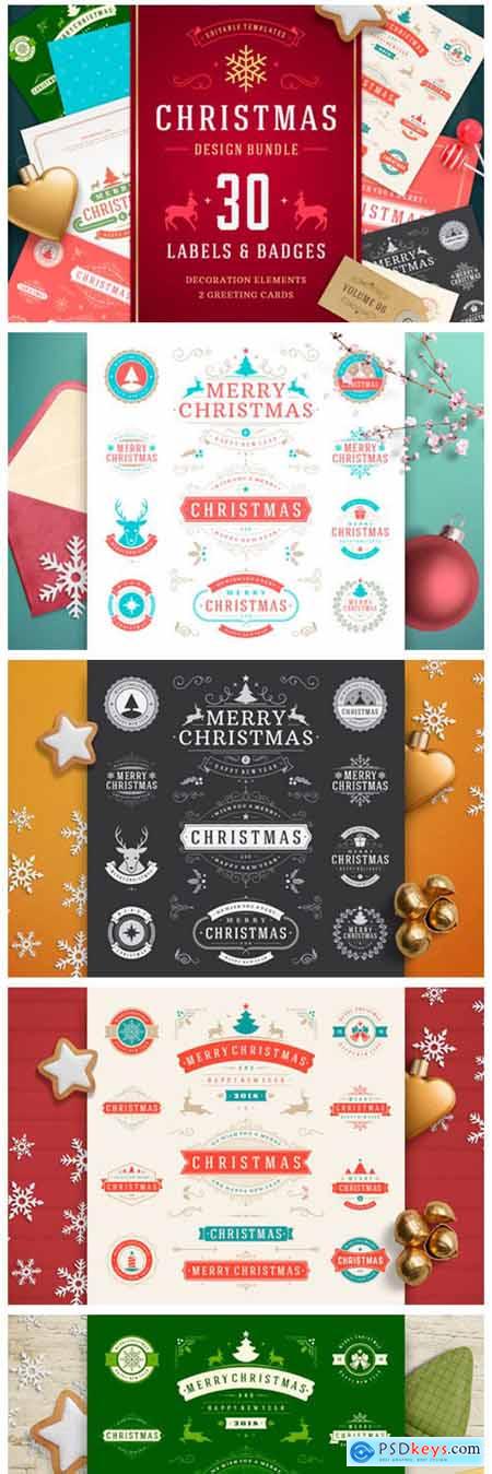 Christmas 30 Labels and Badges 563679