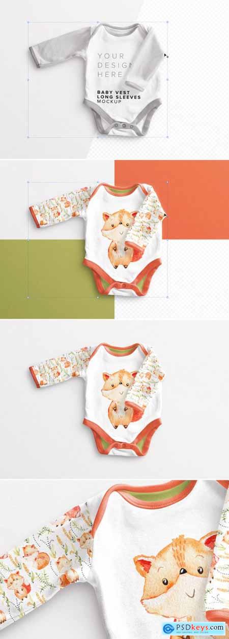 Download Baby Vest Long Sleeves 2 Mockup 381435729 » Free Download Photoshop Vector Stock image Via ...