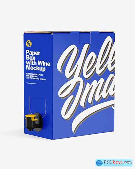 Matte Paper Box with Wine Mockup 67706