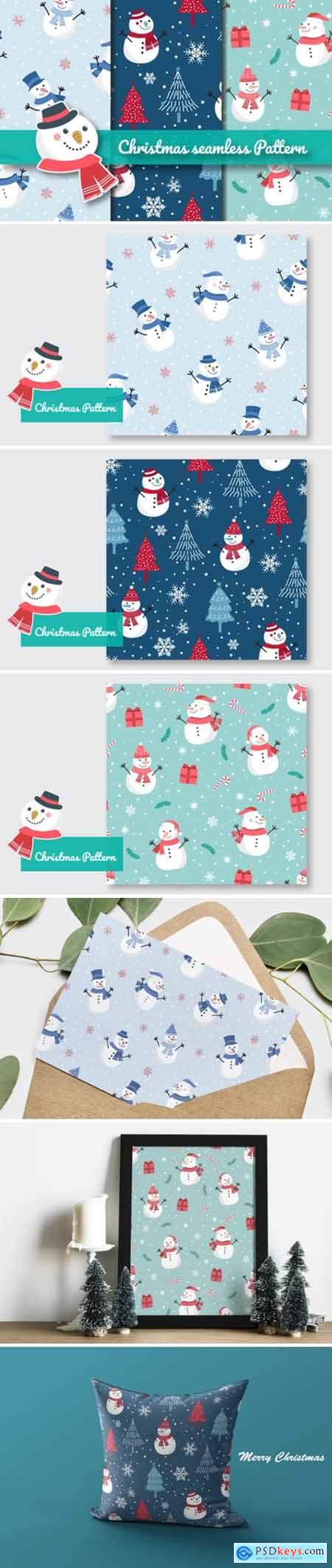 Christmas Cute Snowman Seamless Pattern 5731716