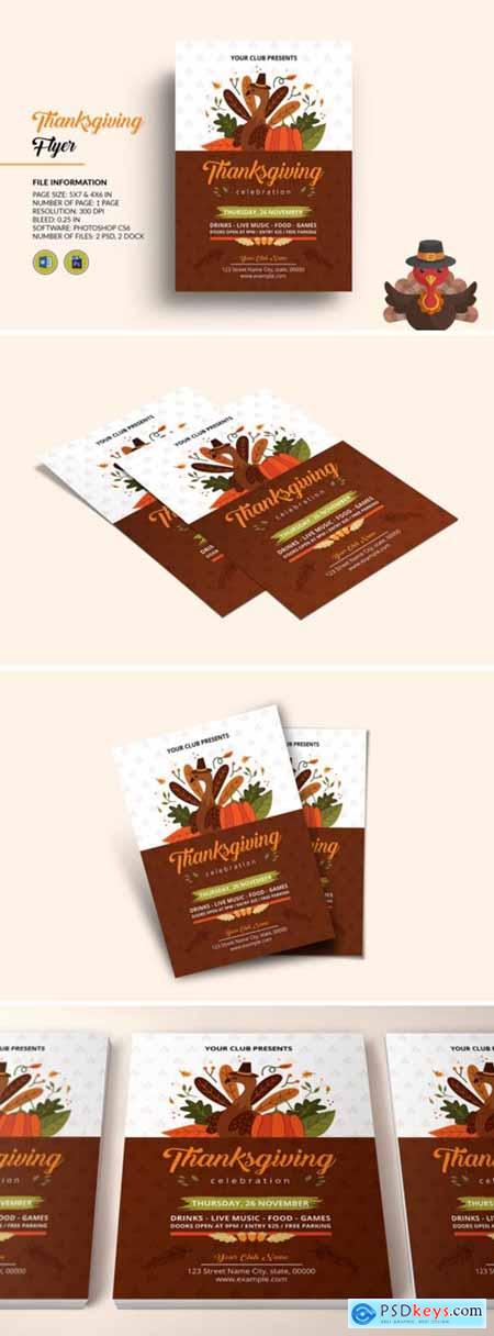 Thanksgiving Party Flyer Template 5735008