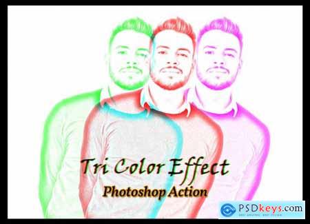 Tri Color Effect Photoshop Action 4834996