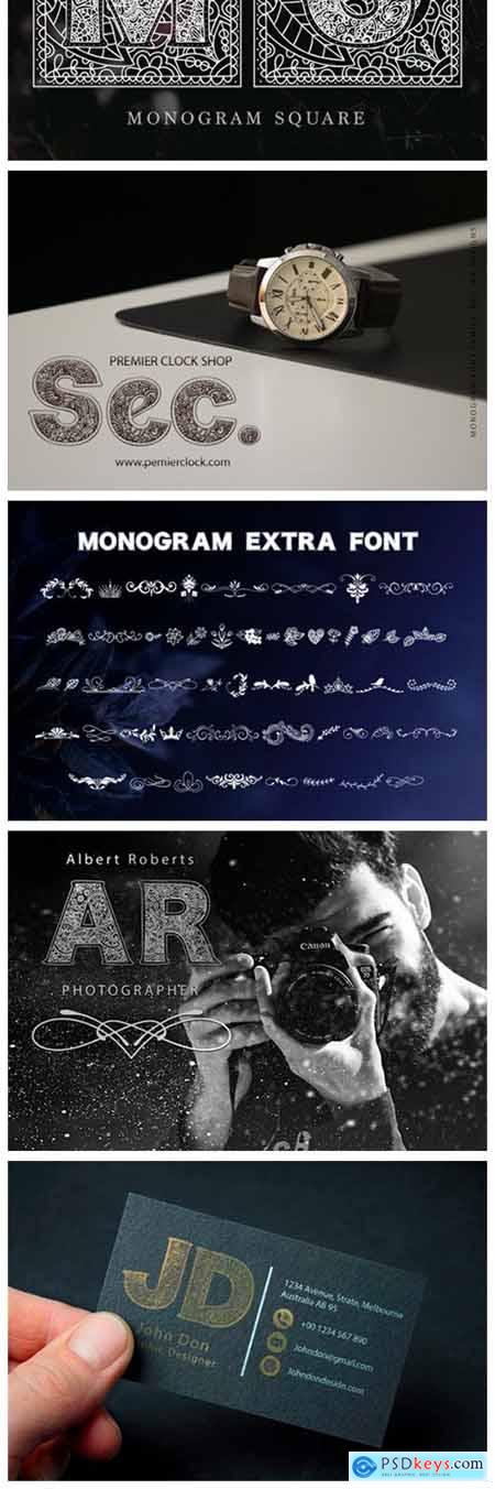 Monogram Font Family + Bonus