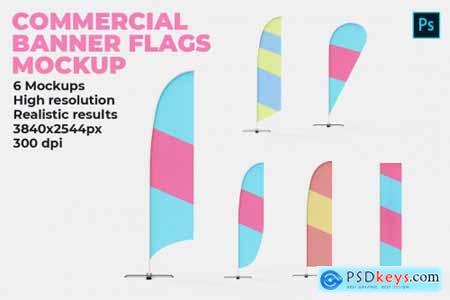 Commercial Banner Flags Mockup 4523502