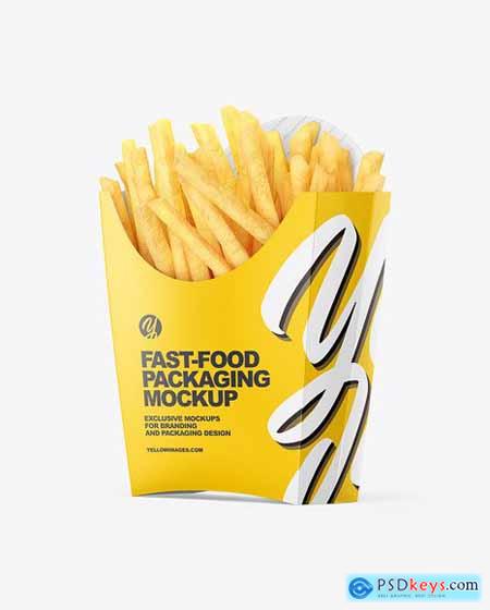 Matte Paper Large Size Packaging w/ French Fries Mockup - Free Download  Images High Quality PNG, JPG
