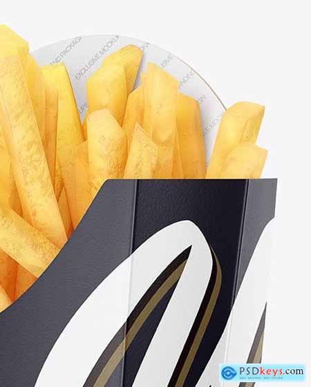 Matte Paper Medium Size French Fries Packaging mockup 67836