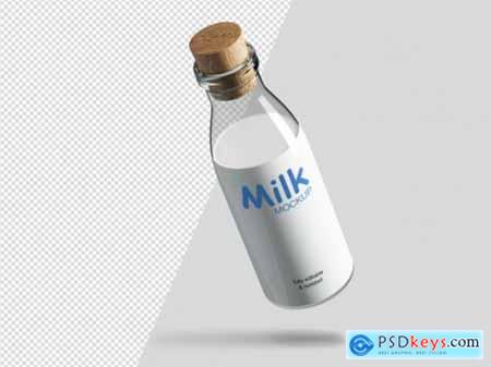 Realistic milk bottle mockup