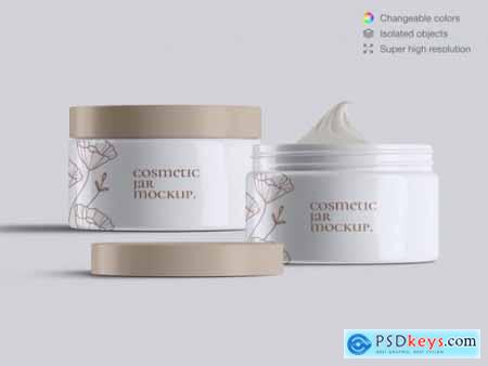 Plastic cosmetic face cream jars mockup