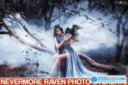 50 Halloween overlay Photoshop overlay Realistic raven