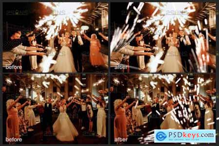 Wedding sparkler overlays Photoshop overlay
