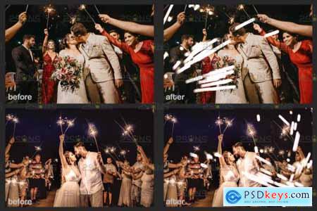 Wedding sparkler overlays Photoshop overlay