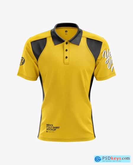 Mens Club Polo Shirt mockup (Front View) 51384