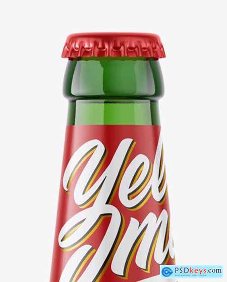 Green Glass Dark Beer Bottle Mockup 56537