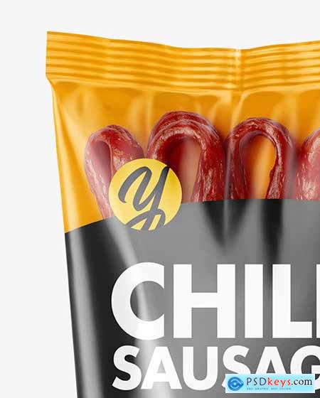 Plastic Bag With Chili Kabanos Sausage mockup 56709