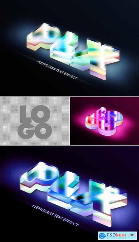 Semi Transparent Plexiglass Text Effect Mockup 383360961