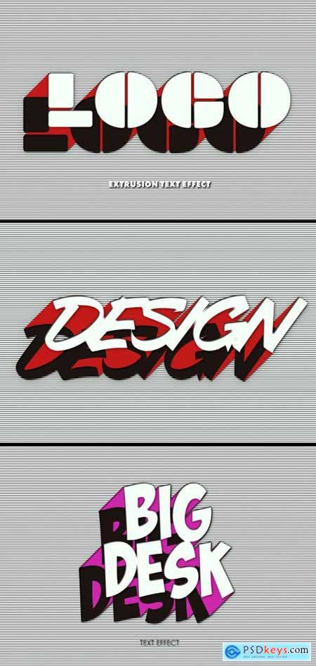 Mixed Extrusion Logo Design Text Effect Mockup 383360912