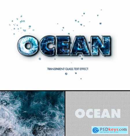 Combined Text and Photo Ocean Effect Mockup 383354691
