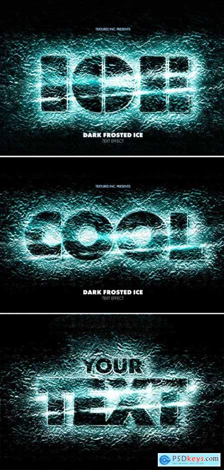 Black Frosted Ice Text Effect Mockup 383358485