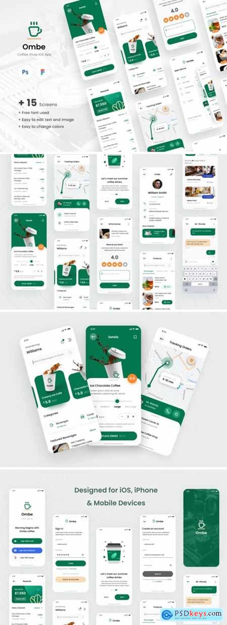 Ombe - Coffee Shop IOS App Design UI 5895949