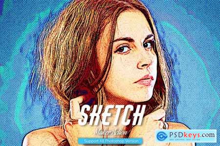 Color Sketch Photoshop Action 5467192