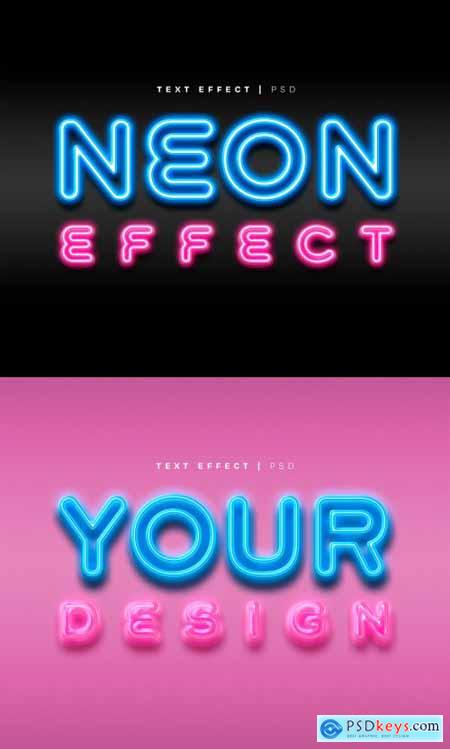 Neon Text Effect Mockup 383931329
