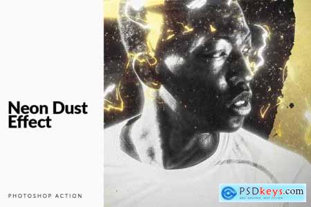 Neon Dust Photoshop Action 5350079
