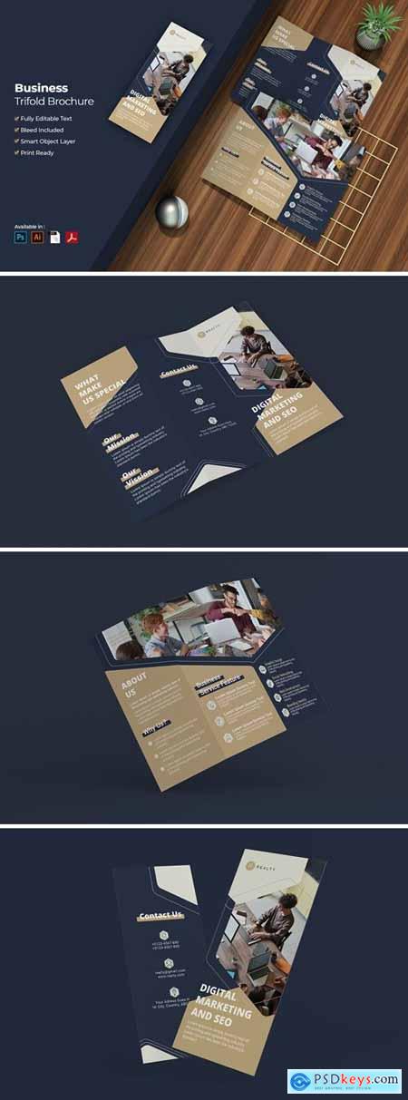 Business Digital Marketing Trifold Brochure