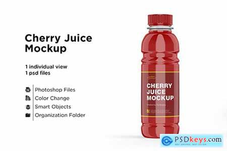 Cherry juice bottle mockup