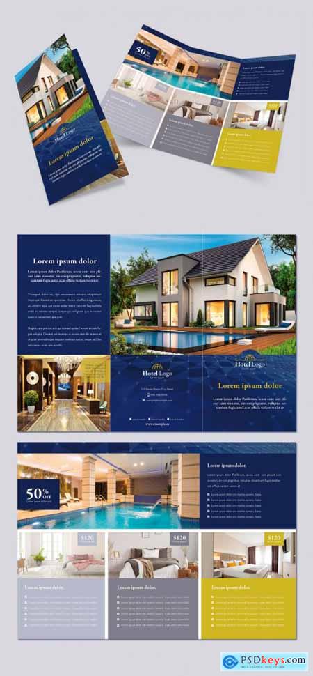 Luxury Hotel Brochure Trifold Layout 385326790