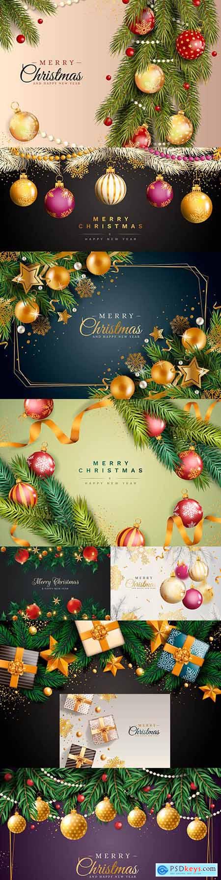 Christmas and New Year design festive realistic background