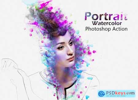 Portrait Watercolor Photoshop Action 5204400