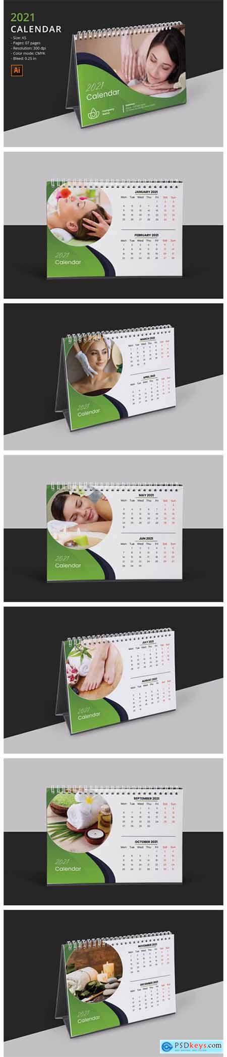 2021 Desk Calendar Template 6088269