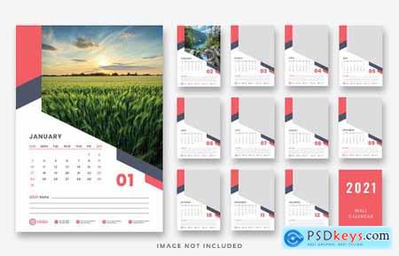 2021 wall calendar print ready template design567