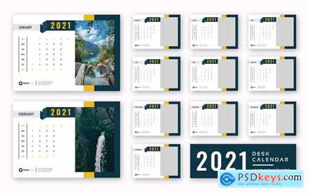 2021 desk calendar print ready template