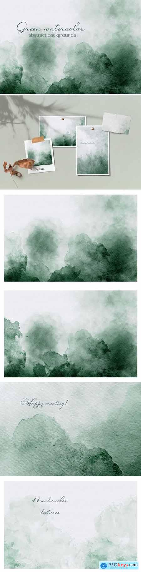 Green Watercolor Abstract Textures