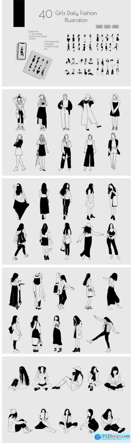 Girls Daily Fashion Illustration 6062140