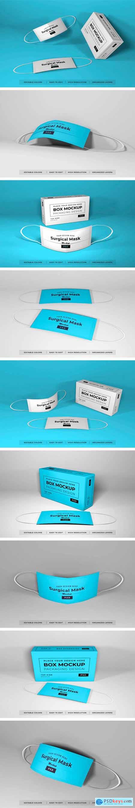 Realistic Surgical Mask Mockup Templates