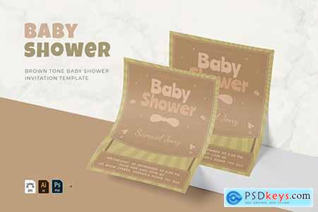 Brown Tune - Baby Shower Invitation