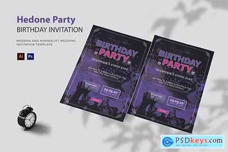 Hedone Party - Birthday Invitation