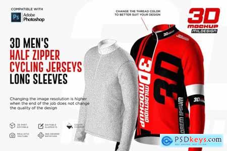 Download Creativemarket 3D Mens Halfzipper Cycling Jersey 5269750
