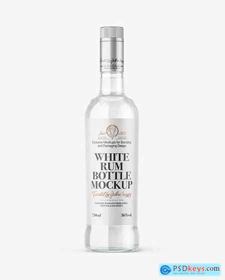 Clear Glass White Rum Bottle Mockup 68503