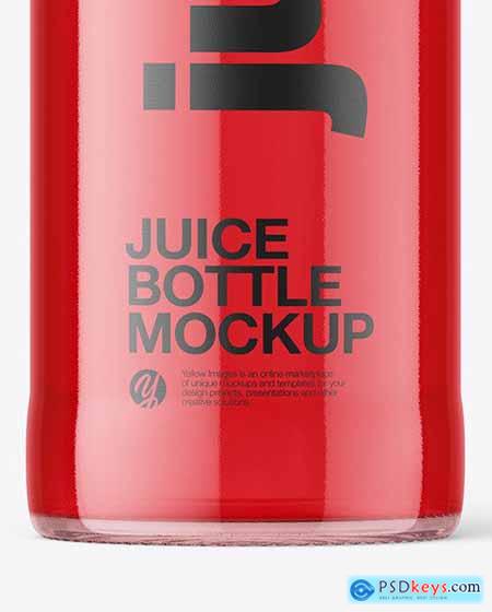 Clear Glass Juice Bottle Mockup 68526