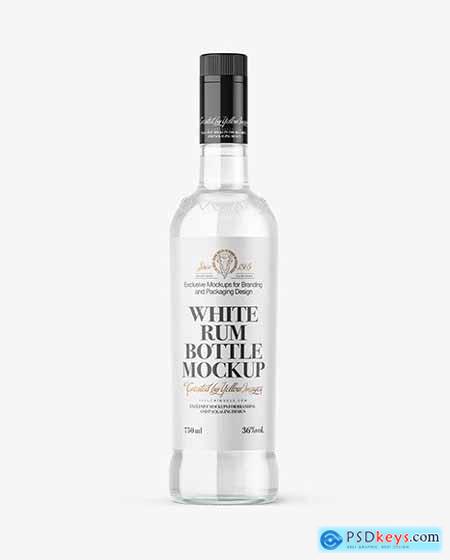 Download Clear Glass White Rum Bottle Mockup 68503 Free Download Photoshop Vector Stock Image Via Torrent Zippyshare From Psdkeys Com