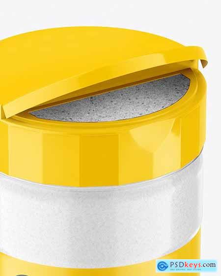 Glossy Clear Jar with Salt Mockup 68704