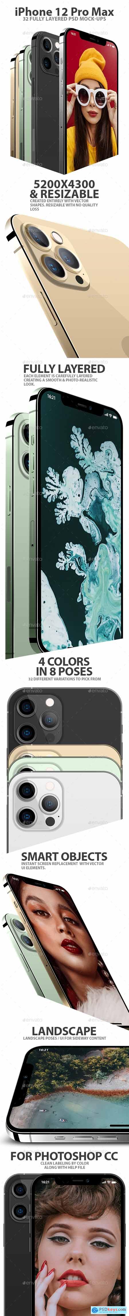 iPhone 12 Pro Layered PSD Mock-ups in 4 Colors 28986984