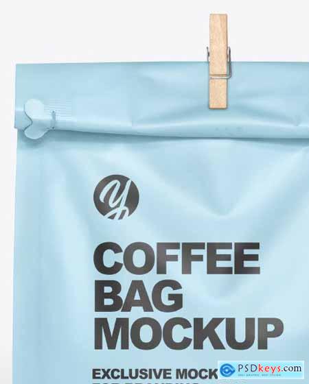 Matte Coffee Bag With Clip Mockup 68599