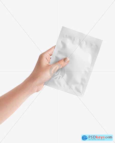 Sachet in a Hand Mockup 68629