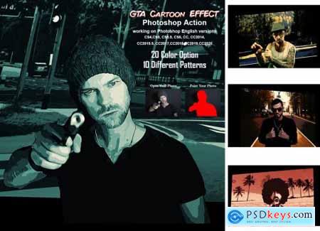 GTA Cartoon Effect Photoshop Action 5485273