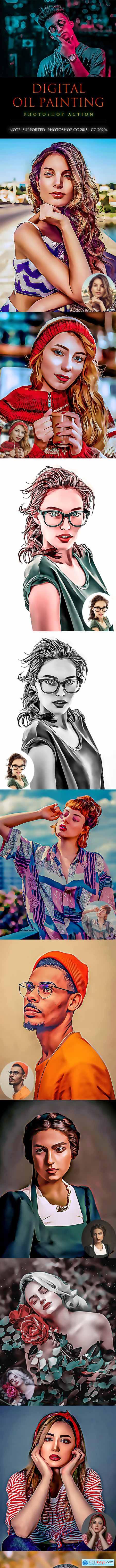 Digital OiL painting PhotoShop Action 28368497